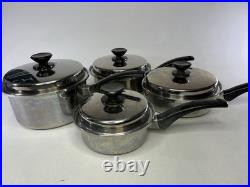 RAINBOW Pot 4 Set Cooking System With Lids Surgical Stainless Steel 18/8