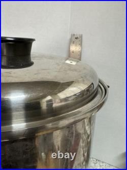 RARE-PRISTINE 20qt Chefs Ware Townecraft T304 Stainless Stock Pot With Lid 12.5
