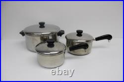 REVERE 6-pc Stainless Steel Set 6 Qt. 2 Qt. 1.5 Qt Stock Pot & Pans