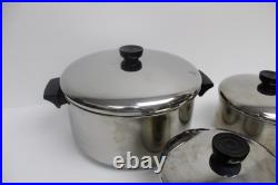 REVERE 6-pc Stainless Steel Set 6 Qt. 2 Qt. 1.5 Qt Stock Pot & Pans