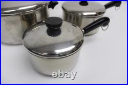 REVERE 6-pc Stainless Steel Set 6 Qt. 2 Qt. 1.5 Qt Stock Pot & Pans
