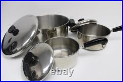 REVERE 6-pc Stainless Steel Set 6 Qt. 2 Qt. 1.5 Qt Stock Pot & Pans
