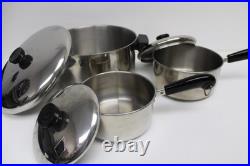 REVERE 6-pc Stainless Steel Set 6 Qt. 2 Qt. 1.5 Qt Stock Pot & Pans