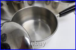 REVERE 6-pc Stainless Steel Set 6 Qt. 2 Qt. 1.5 Qt Stock Pot & Pans