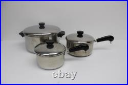 REVERE 6-pc Stainless Steel Set 6 Qt. 2 Qt. 1.5 Qt Stock Pot & Pans