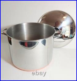 REVERE WARE 16 Quart Stock Pot with Lid Clinton IL Stainless Steel Copper CLEAN