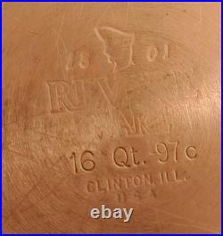 REVERE WARE 16 Quart Stock Pot with Lid Clinton IL Stainless Steel Copper CLEAN