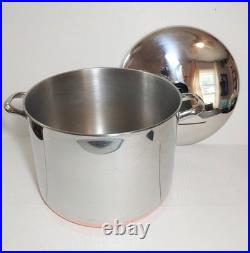 REVERE WARE 16 Quart Stock Pot with Lid Clinton IL Stainless Steel Copper CLEAN
