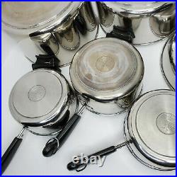 REVERE WARE 17-pc TRI-PLY DISC BOTTOM STAINLESS STEEL COOKWARE Pot Pan Lids