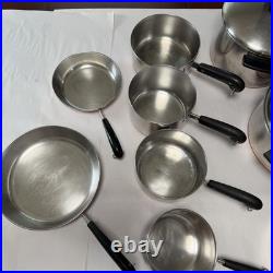 REVERE WARE COPPER BOTTOM Cookware Set 16 pc USA Made Vintage Most Pre 1968 REVERE WARE COPPER BOTTOM Cookware Set 16 pc USA Made Vintage Most Pre 1968