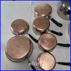 REVERE WARE COPPER BOTTOM Cookware Set 16 pc USA Made Vintage Most Pre 1968