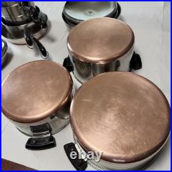 REVERE WARE COPPER BOTTOM Cookware Set 16 pc USA Made Vintage Most Pre 1968