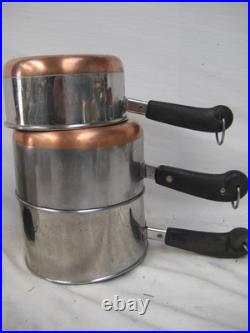 REVERE WARE Copper Bottom Stainless Steel Cookware Skillets Pans Stock Pot