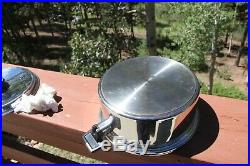 ROYAL PRESTIGE 5 Qt DUTCH OVEN 7 PLY SILVER-COPPER-STAINLESS TITANIUM USA Withlid