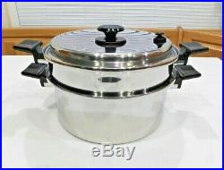 ROYAL PRESTIGE 6 QT Stock Pot Steamer & Lid 7 Ply Titanium Copper Stainless MINT