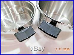 ROYAL PRESTIGE 8 QT Stock Pot Steamer & Lid 7 Ply Titanium Copper Stainless