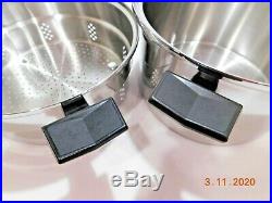 ROYAL PRESTIGE 8 QT Stock Pot Steamer & Lid 7 Ply Titanium Copper Stainless