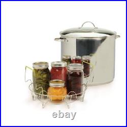 RSVP International Stock Pot 20Qt. Stainless Steel Canning/Preserving+Glass Lid