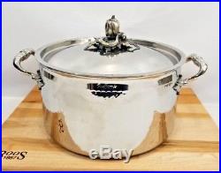 RUFFONI 8 Quart Opus Prima Hammered Stainless Steel Stock Pot $550 NEW
