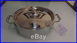 RUFFONI Hammered 3 ply Stainless Steel Pan Stock Pot 7qt Braiser Lid NEW NO BOX
