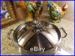 RUFFONI Hammered Stainless Steel 7 qt Braiser With Leaf/Vegetable Handle/LidNEW
