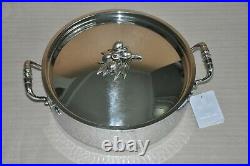 RUFFONI Opus Prima Hammered Stainless Steel Braiser with Olive Knob 6-Qt NEW