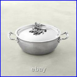 RUFFONI Opus Prima Hammered Stainless Steel Chef Pan with Olive Knob 4-Qt NEW