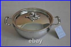RUFFONI Opus Prima Hammered Stainless Steel Chef Pan with Olive Knob 4-Qt NEW
