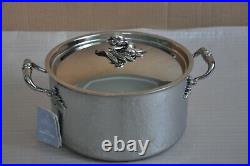 RUFFONI Opus Prima Hammered Stainless Steel Stock Pot with Olive Knob 8-Qt NEW