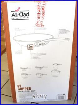 Rare NIB Unused All Clad Copper C4 8 qt Stock Pot Pan Made in USA Perfect