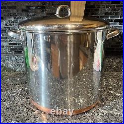 Rare Revere Ware Copper Bottom 20 Qt Stock Pot With Lid Canning