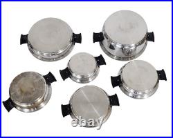 Rena Ware 3-Ply Stainless Cookware 18/8 Set of 11 6 pans/5 Lids