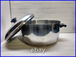 Rena Ware Cookware 12 Qt Stockpot Multi-Ply Stainless Dutch Oven Frying Pan Lid