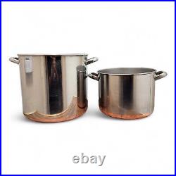 Revere Ware 10 And 20 Quart Stock Pots With Lids Stainless Steel Chopper Bottom