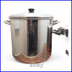 Revere Ware 10 And 20 Quart Stock Pots With Lids Stainless Steel Chopper Bottom