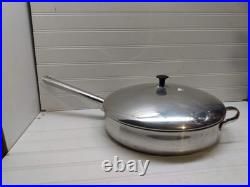 Revere Ware 12 Chicken Fryer Skillet Copper Disc Stainless 4 Qt Frying Pan Lid