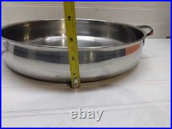 Revere Ware 12 Chicken Fryer Skillet Copper Disc Stainless 4 Qt Frying Pan Lid
