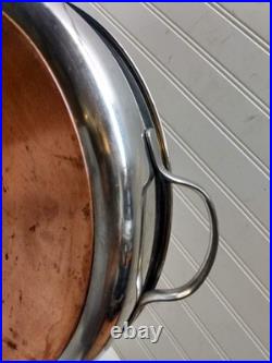 Revere Ware 12 Chicken Fryer Skillet Copper Disc Stainless 4 Qt Frying Pan Lid