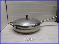 Revere Ware 12 Chicken Fryer Skillet Copper Disc Stainless 4 Qt Frying Pan Lid