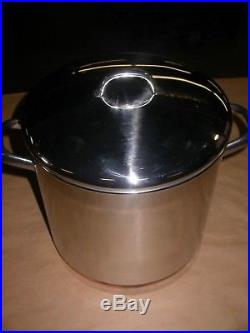 Revere Ware 12-QT Covered Stockpot Copper Clad Bottom Stainless Steel #3517320