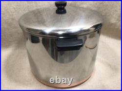 Revere Ware 16 Qt Copper Bottom Stock Pot Stainless Steel W Lid Rome NY USA Made
