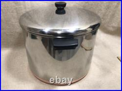 Revere Ware 16 Qt Copper Bottom Stock Pot Stainless Steel W Lid Rome NY USA Made