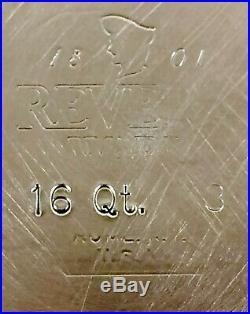 Revere Ware 16 Qt STOCK POT Pan w LID HUGE Copper Clad Bottom Stainless Vtg USA