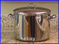 Revere Ware 1746 16 Qt Covered Stock Pot with Stainless Steel Handles With Box USA