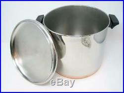 Revere Ware 1801 12 Quart Stainless Steel Copper Clad Stock Pot withLid EXCELLENT
