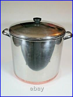 Revere Ware 1801 20qt Stock Pot with Lid Stainless Steel Copper Clad
