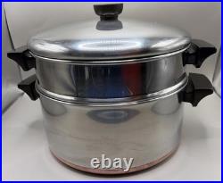 Revere Ware 1801 Copper 4 1/2 Qt Dutch Oven Steamer Lid Clinton ILL 82 RARE