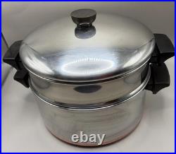 Revere Ware 1801 Copper 4 1/2 Qt Dutch Oven Steamer Lid Clinton ILL 82 RARE
