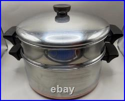 Revere Ware 1801 Copper 4 1/2 Qt Dutch Oven Steamer Lid Clinton ILL 82 RARE