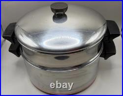 Revere Ware 1801 Copper 4 1/2 Qt Dutch Oven Steamer Lid Clinton ILL 82 RARE